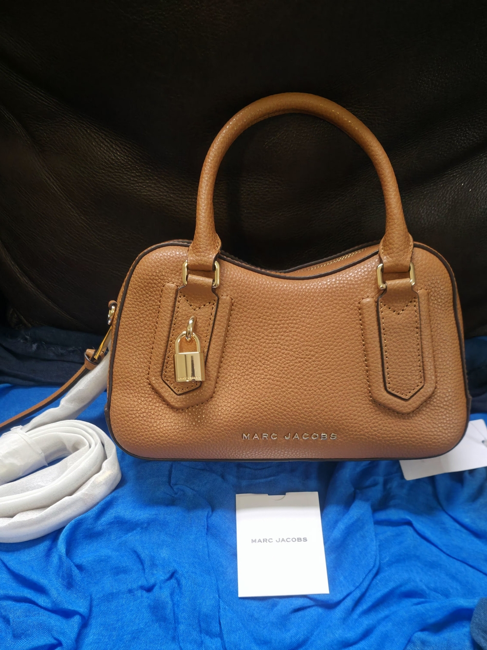 Marc Jacobs Cognac Pebbled Drifters Satchel